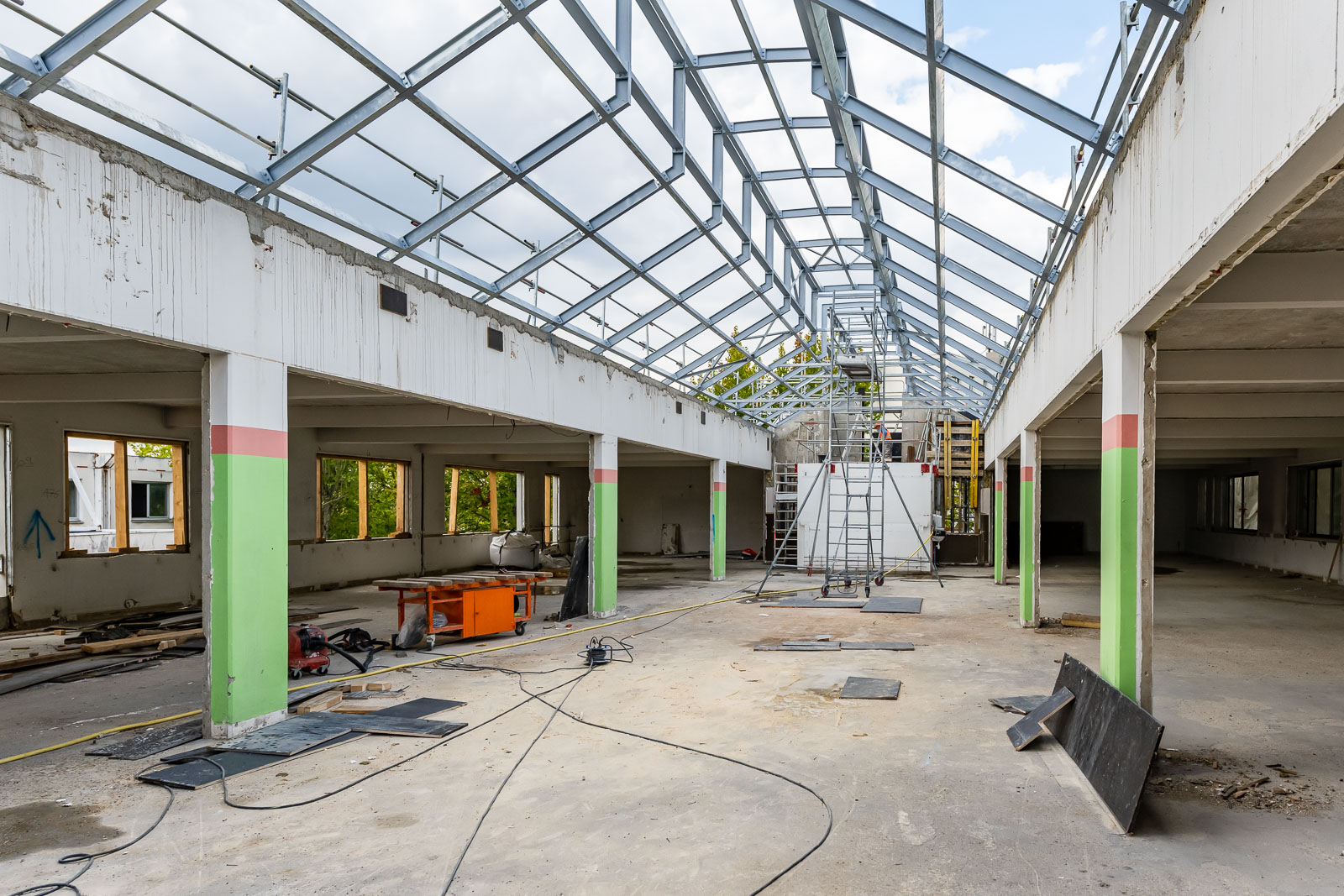 Sur le chantier de restructuration du lycée Jean Moulin à Torcy IDF